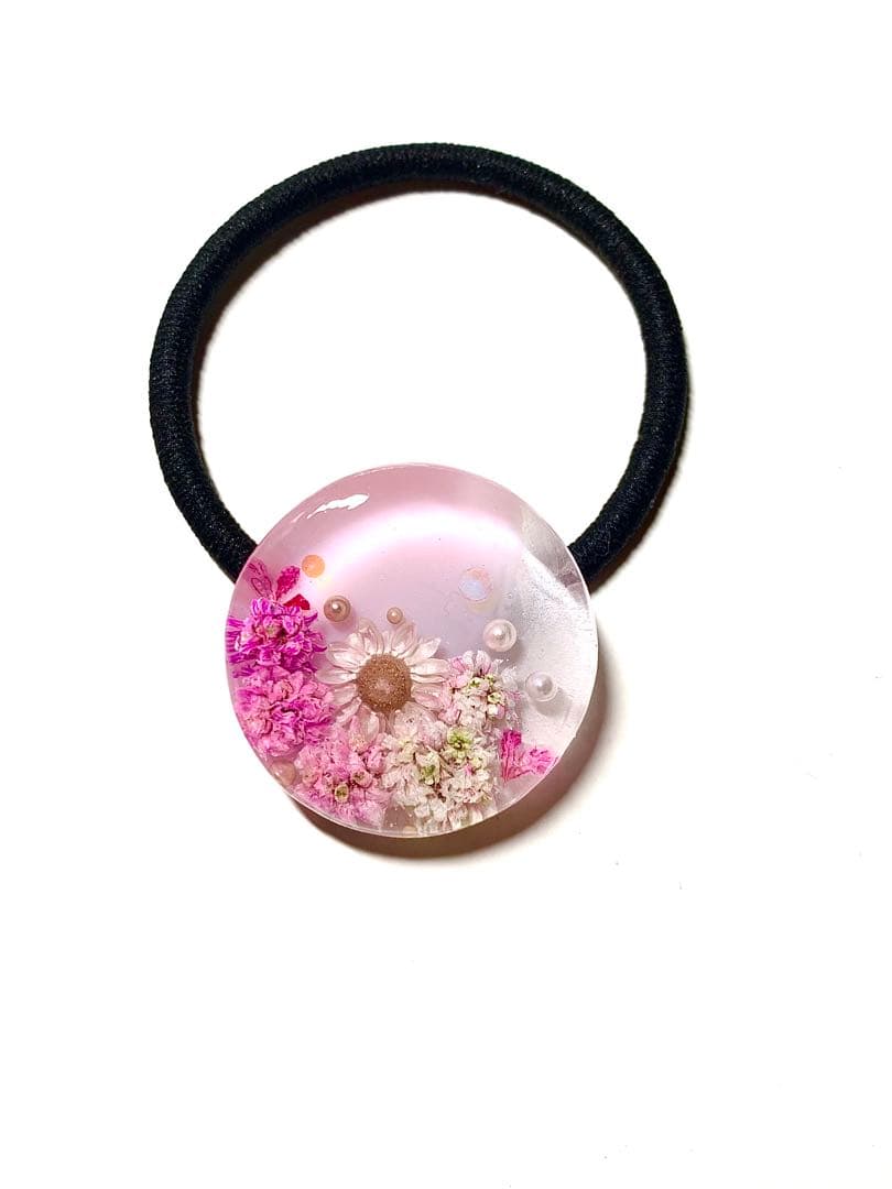 NO.2680ラブフラワー˚✧₊⁎⁺˳✧༚レジンヘアゴム ブローチ ポニーフック