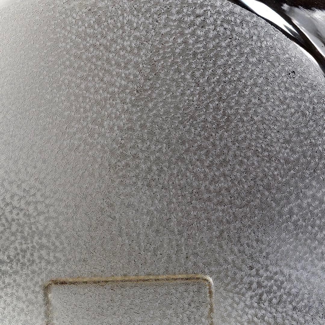 希少美品◆オールドサンルイ《金彩 アシッドエッチング》大型トレイ◆優雅な装飾美