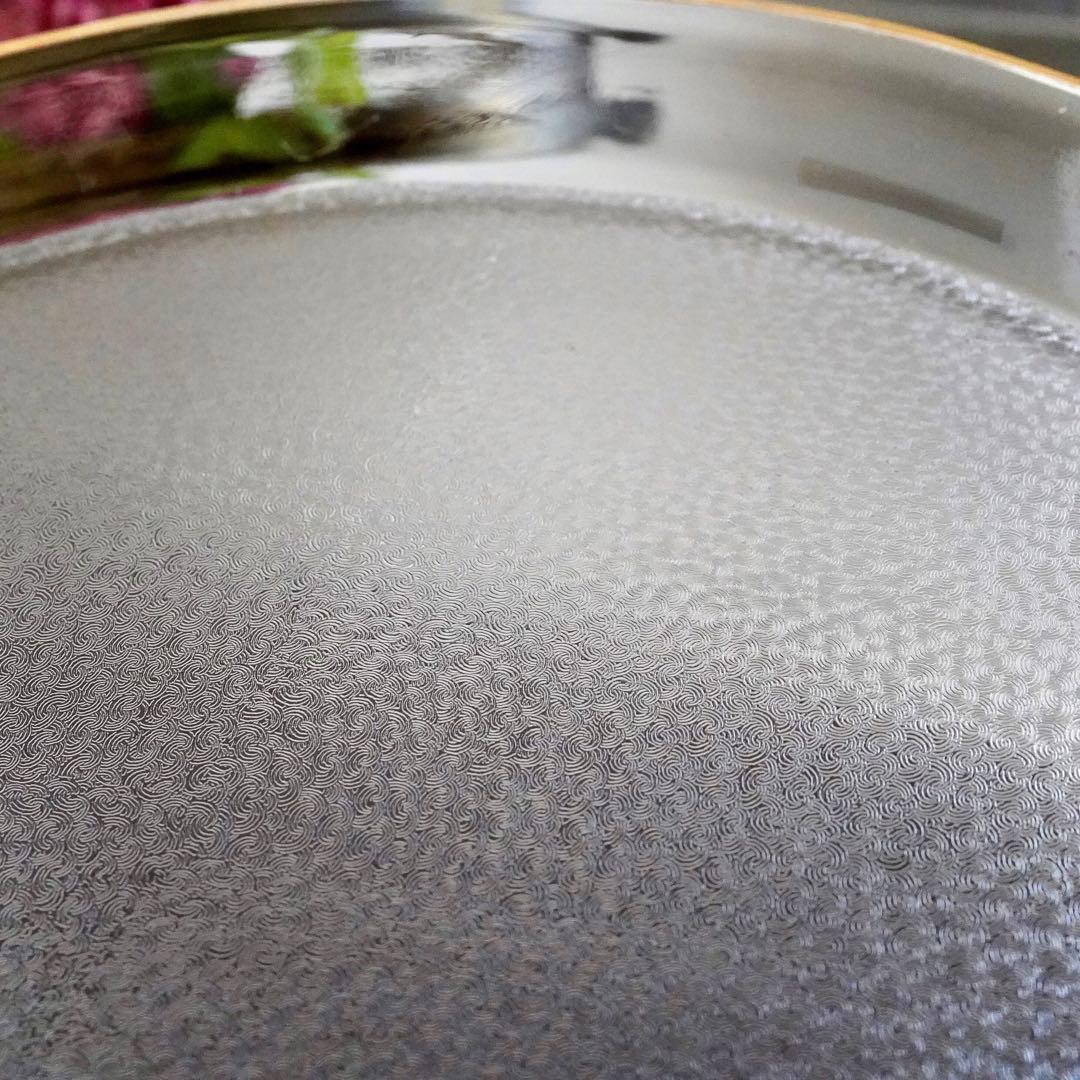 希少美品◆オールドサンルイ《金彩 アシッドエッチング》大型トレイ◆優雅な装飾美