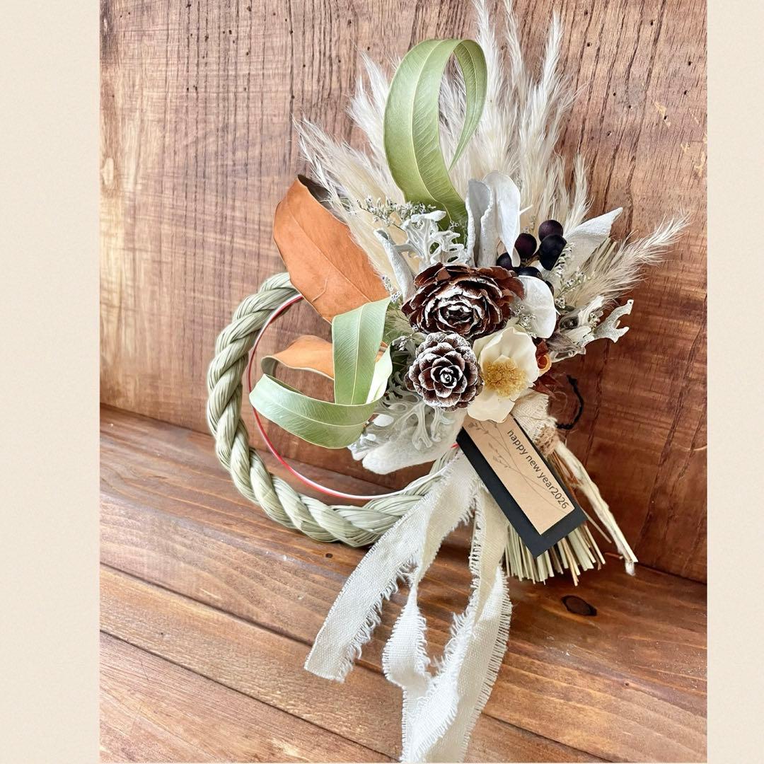 2026 antique happynew yearしめ縄飾り