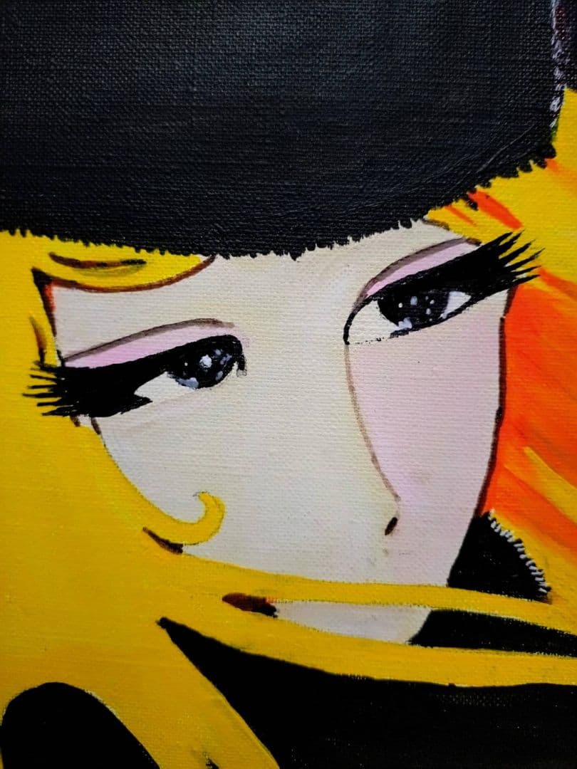 F6号】松本零士【銀河鉄道999】手描き作品/表裏サイン/油彩/アクリル