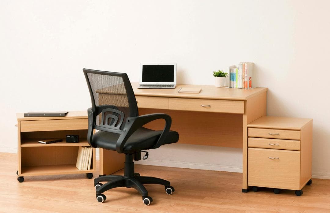 【新品・送料無料】システムデスク120 (ブラウン) (ナチュラル)