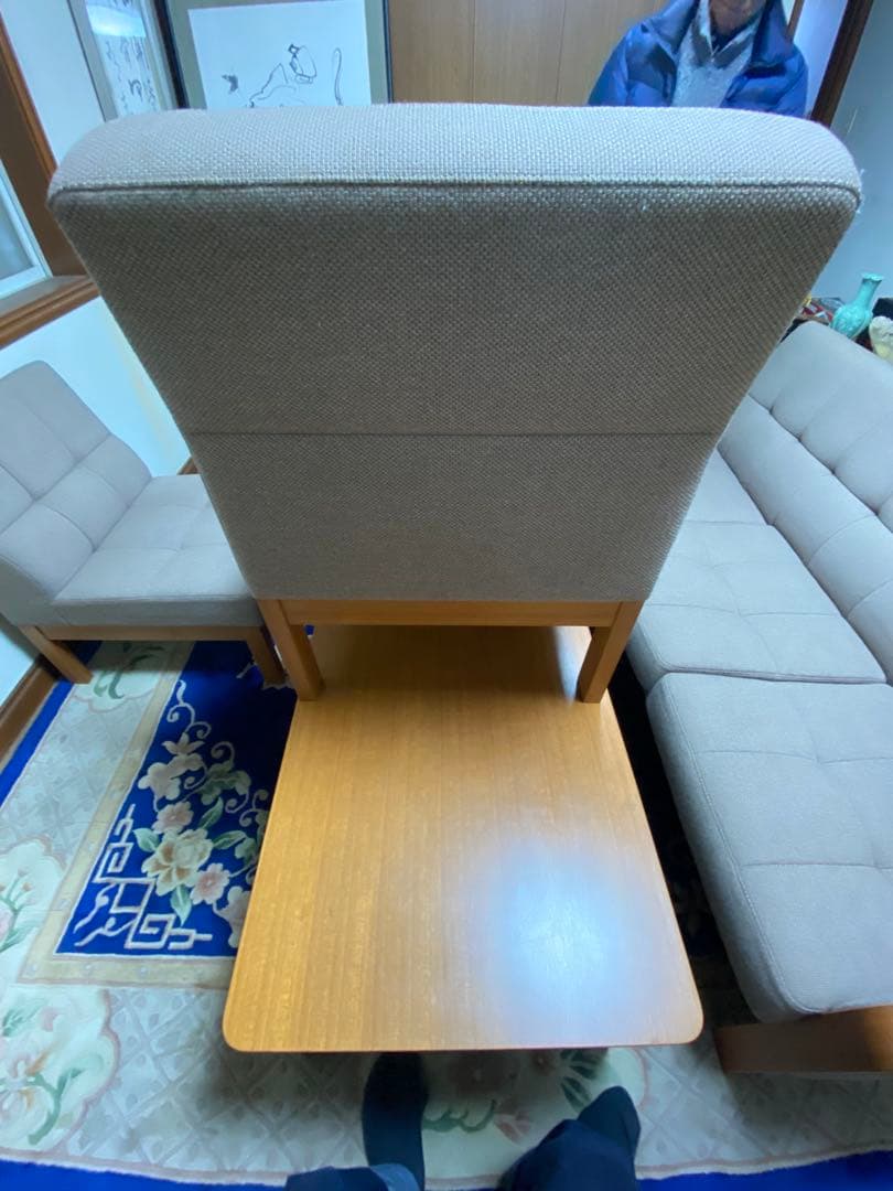 天童木工　グレー ファブリック ダイニングチェア①