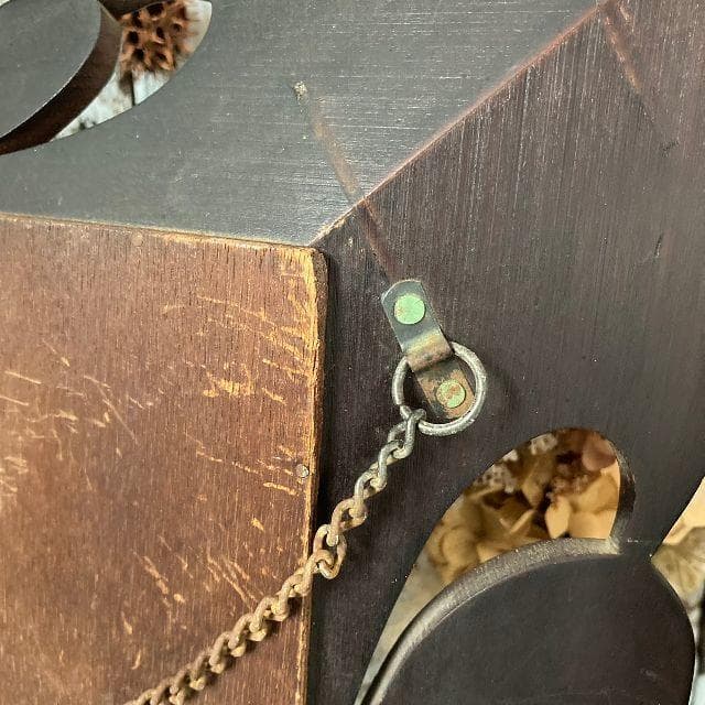 ヴィンテージ*アイヌ 彫刻*古い 木彫り ウッドフレーム ウォールミラー壁掛け鏡