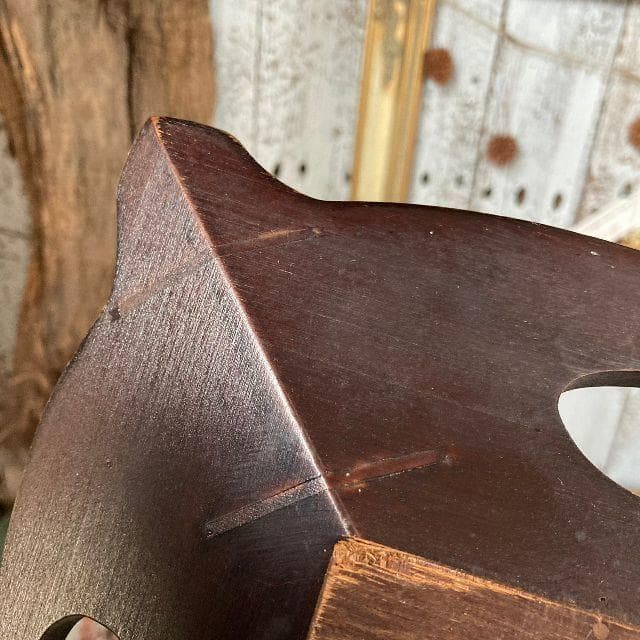 ヴィンテージ*アイヌ 彫刻*古い 木彫り ウッドフレーム ウォールミラー壁掛け鏡