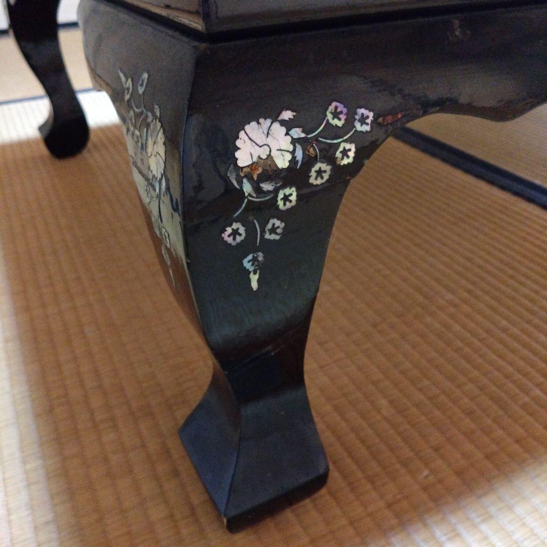 「黒うるし地」に「螺鈿細工（らでんざいく）座卓」「高級」「和室」「ローテーブル」