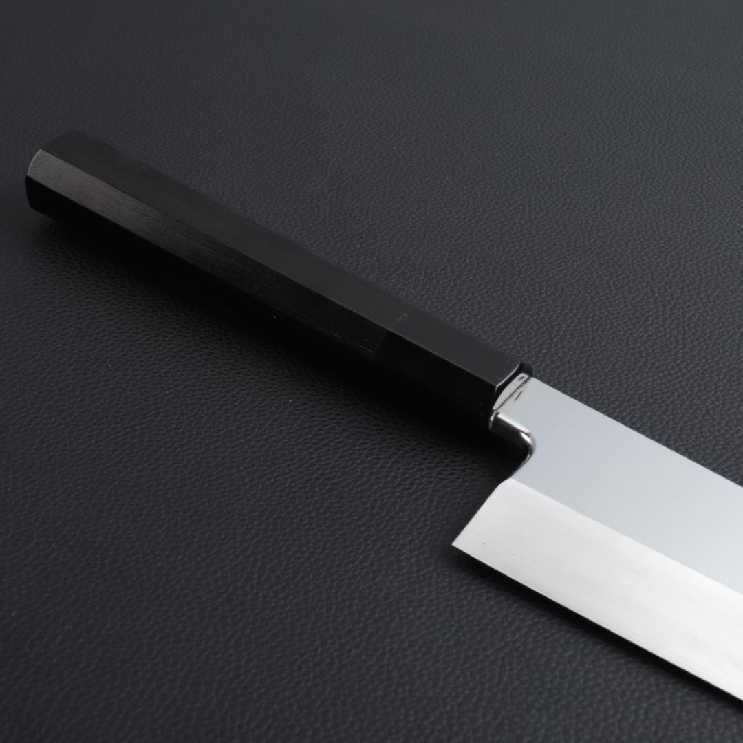 8509 鏡面仕上げ 身卸し・舟行 9寸 刃は究極の切れ味 黒檀黒水牛角八角柄