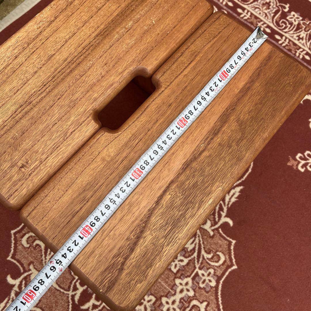 ビンテージ古道具◾️木製無垢材 桐材 角型スツール 椅子 イス