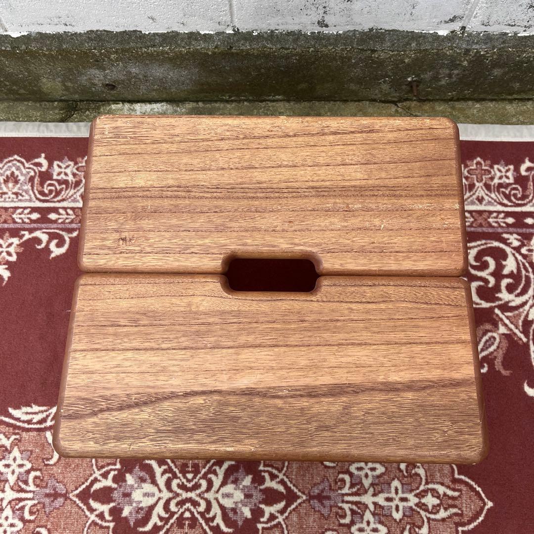 ビンテージ古道具◾️木製無垢材 桐材 角型スツール 椅子 イス