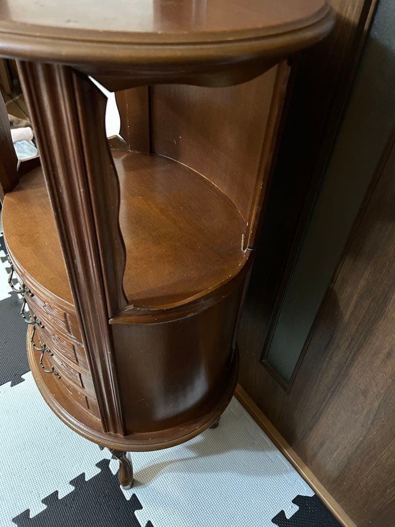 アンティーク　猫脚　キャビネット　電話台