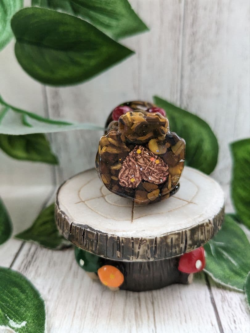 【はるかな】ミニサイズ！タイガーアイの蝶ネクタイねこちゃん形オルゴ☆他５点