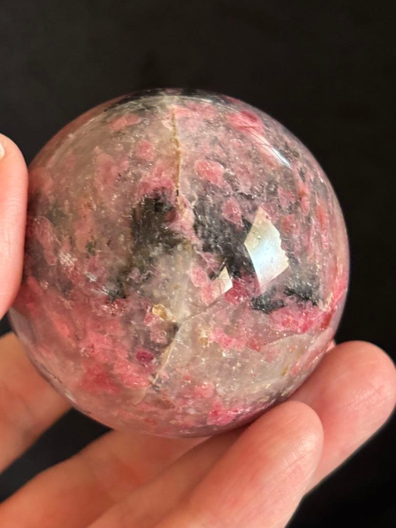 インペリアルロードナイトシリカ　トルマリン共生　スフィア　5.74cm