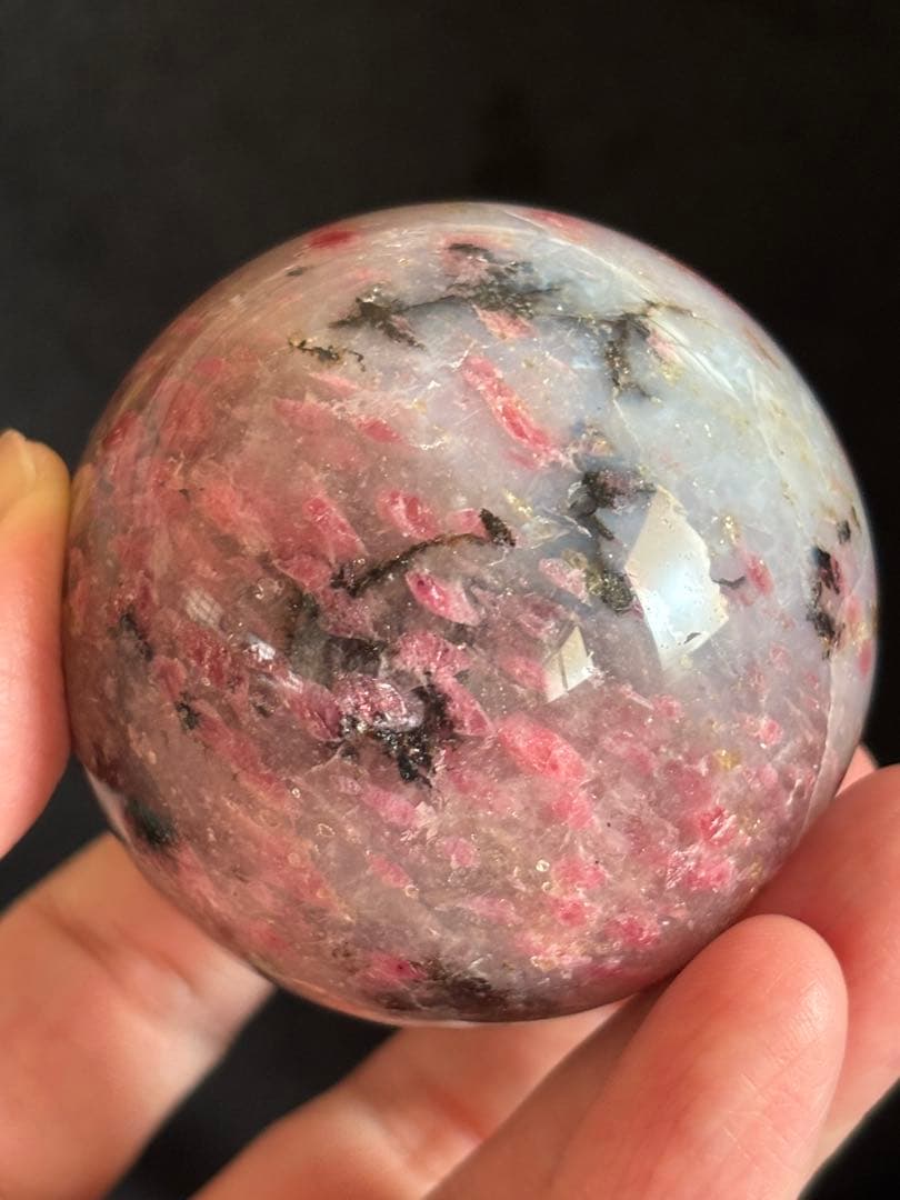 インペリアルロードナイトシリカ　トルマリン共生　スフィア　5.74cm