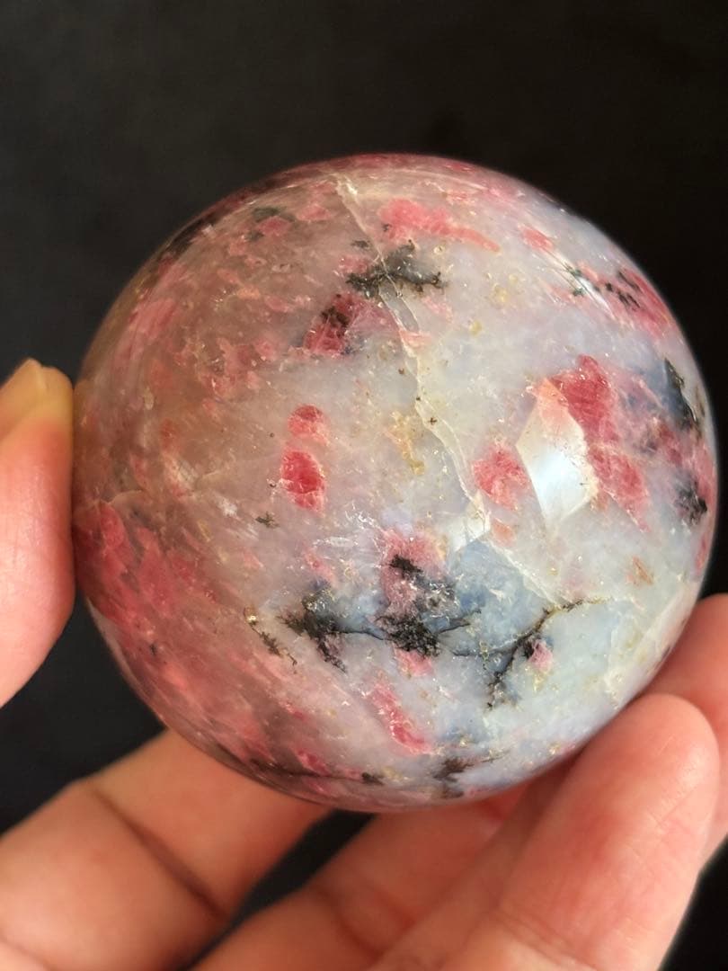 インペリアルロードナイトシリカ　トルマリン共生　スフィア　5.74cm