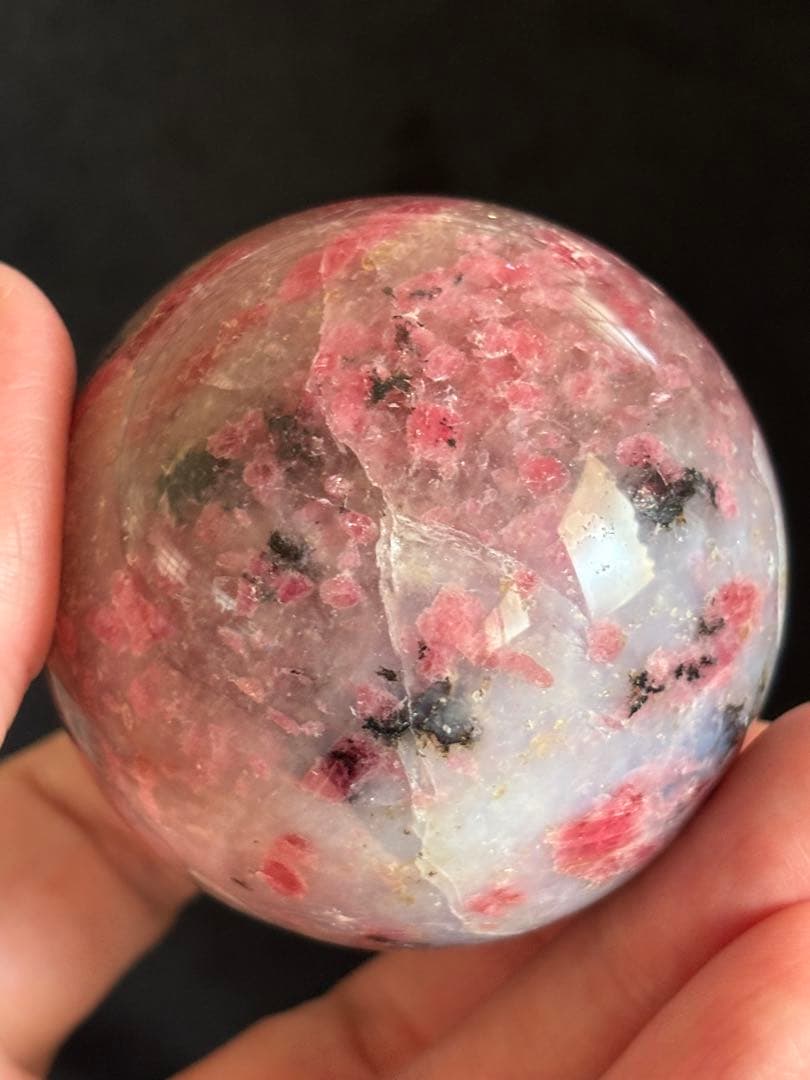 インペリアルロードナイトシリカ　トルマリン共生　スフィア　5.74cm