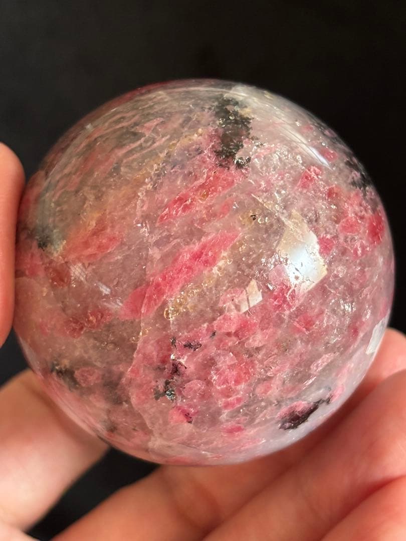 インペリアルロードナイトシリカ　トルマリン共生　スフィア　5.74cm