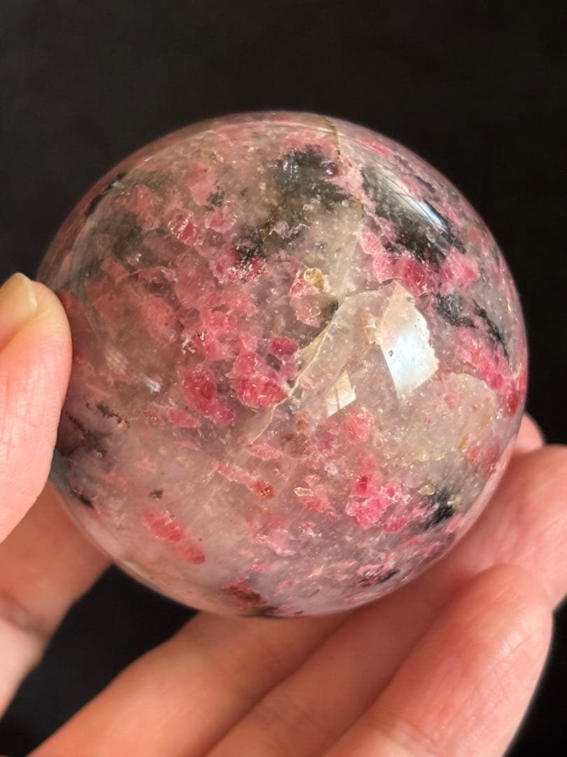 インペリアルロードナイトシリカ　トルマリン共生　スフィア　5.74cm