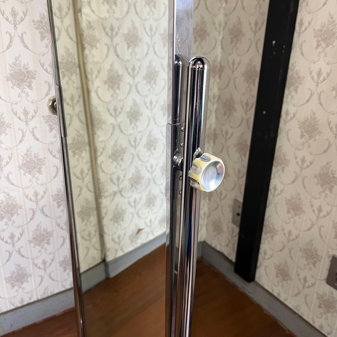 【インダストリアル】アイアンフレーム メタル キャスター付 ミラー 全身鏡 姿見