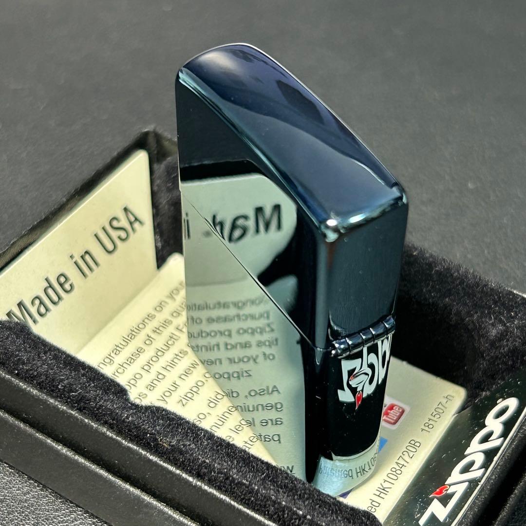 B ジッポー　ピース　ブルーチタン