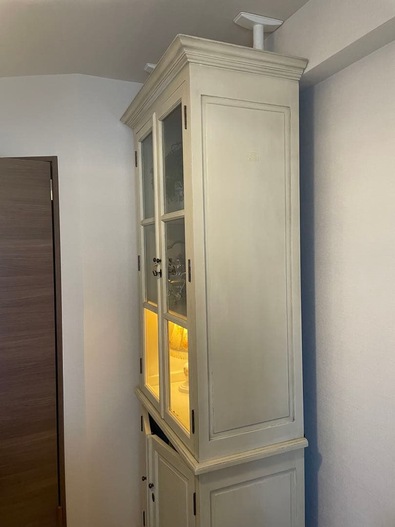 Blanc D’ivoireブランディボワール　ガラスキャビネット　アンティーク