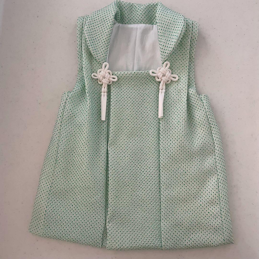 七五三　3歳　正絹　総絞りの被布　　ハンドメイド　巾着付き