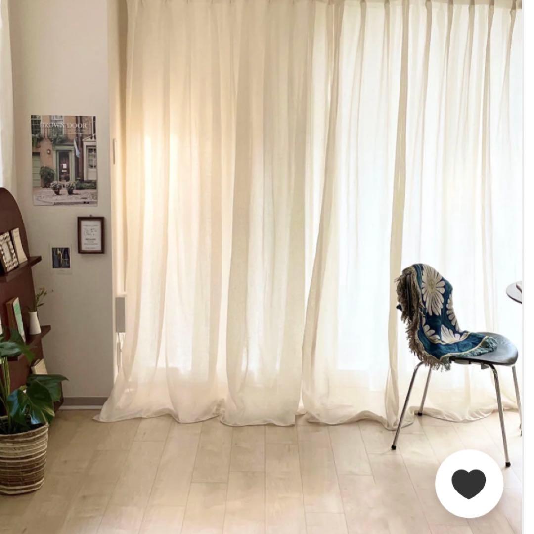 LittleRooms大人気！カラーシフォンカーテン クリーム