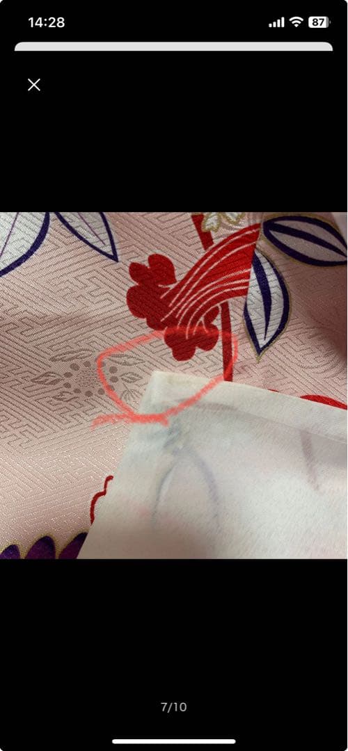 着1 七五三　３歳　着物セット　9点フルセット　つまみ細工の髪飾り付き