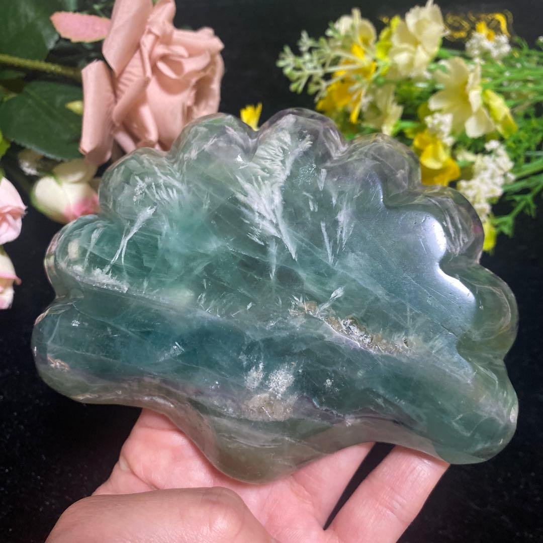 エンジェルフェザーフローライト シェルカービング お皿