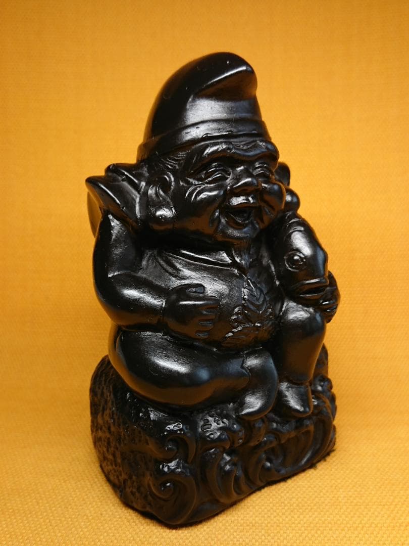 【美品】ビンテージ　恵比寿　石製　置物　インテリア　工芸品　美術品　A2873