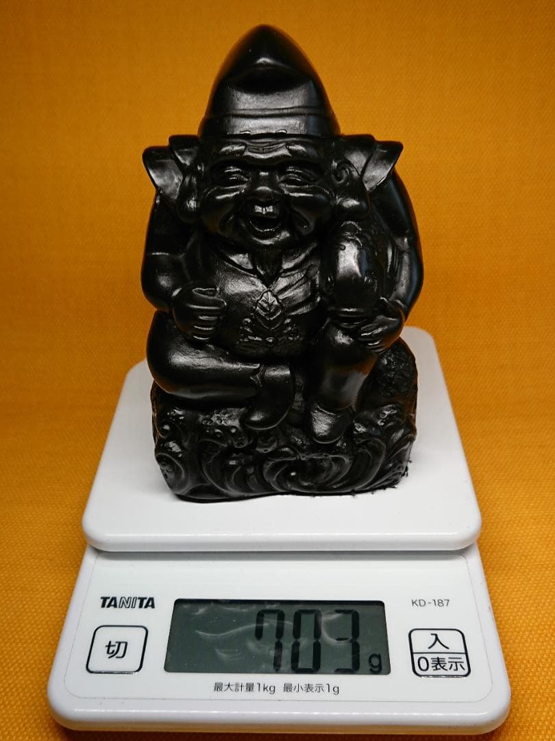【美品】ビンテージ　恵比寿　石製　置物　インテリア　工芸品　美術品　A2873