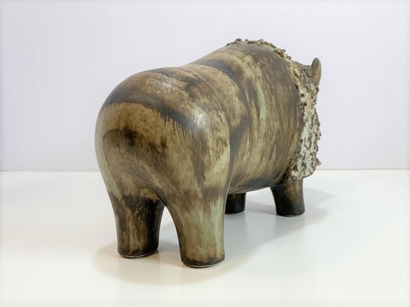 ミッドセンチュリー スウェーデン バイソンの置物 EGO Stengods