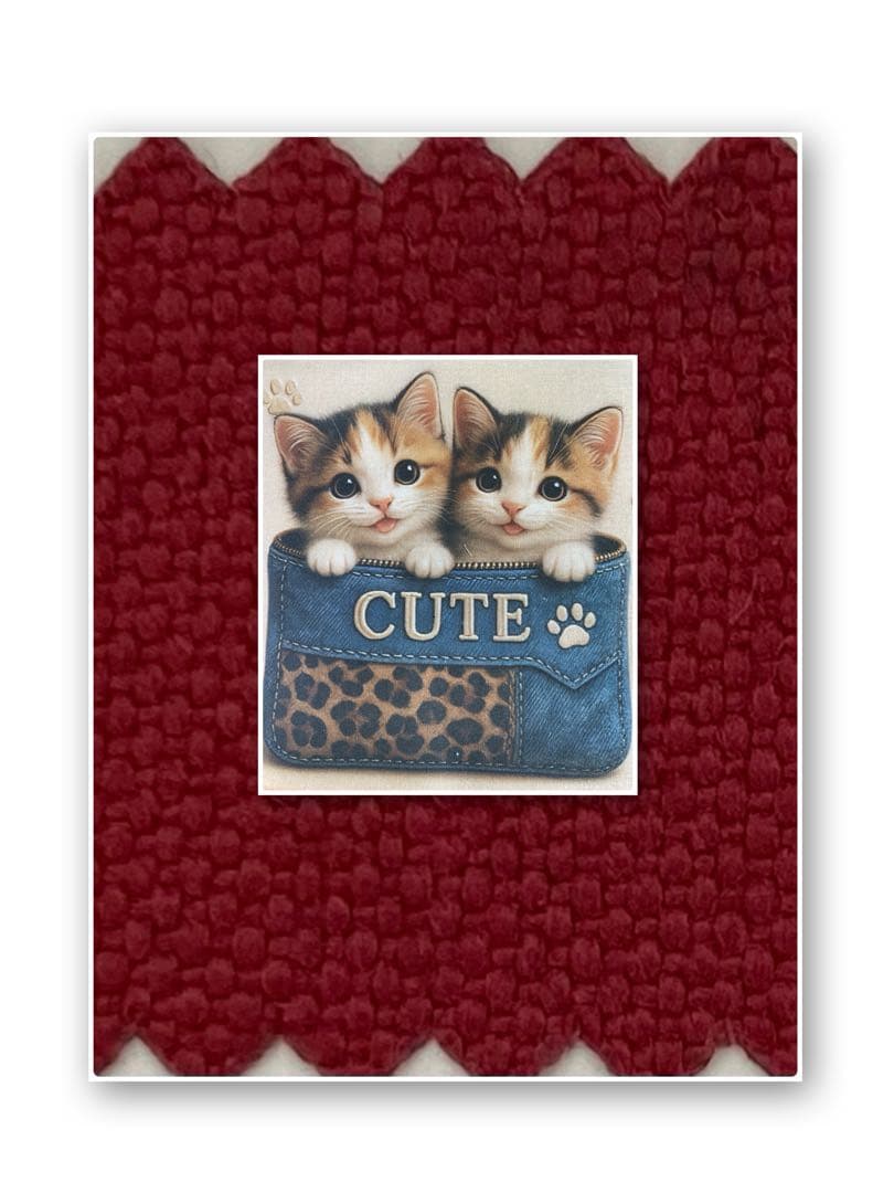 猫ちゃん♡ チューリップ型サイドポケット付きトート