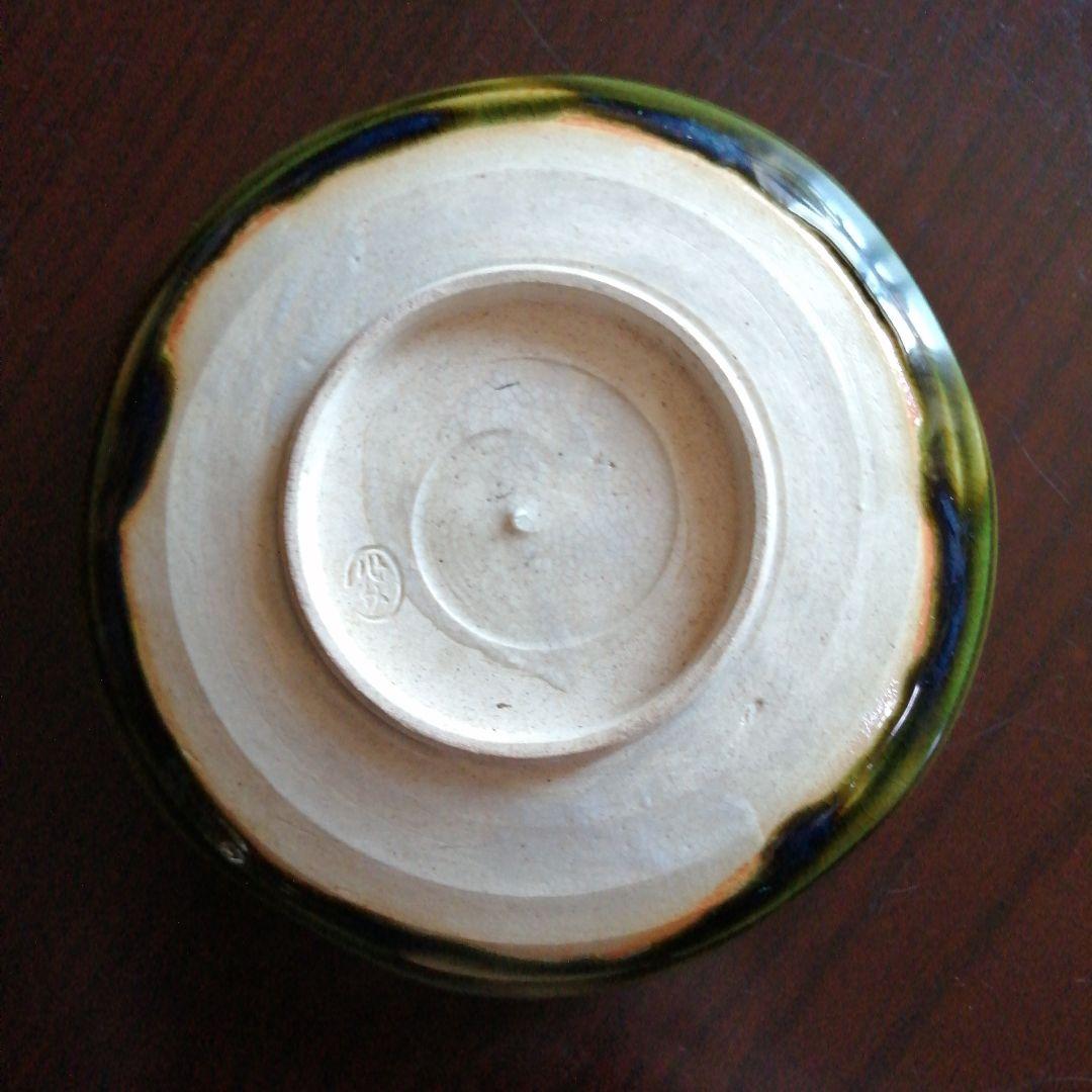 瀬戸焼　加藤作助　織部銘々皿　5枚　13.7cm　昭和中期