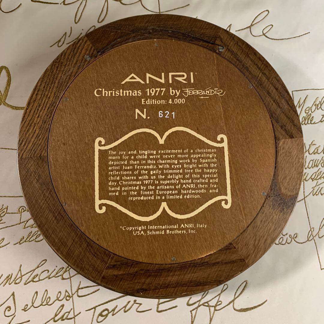 アンリ人形 ビンテージ1977年クリスマス木製プレート！可愛い過ぎます