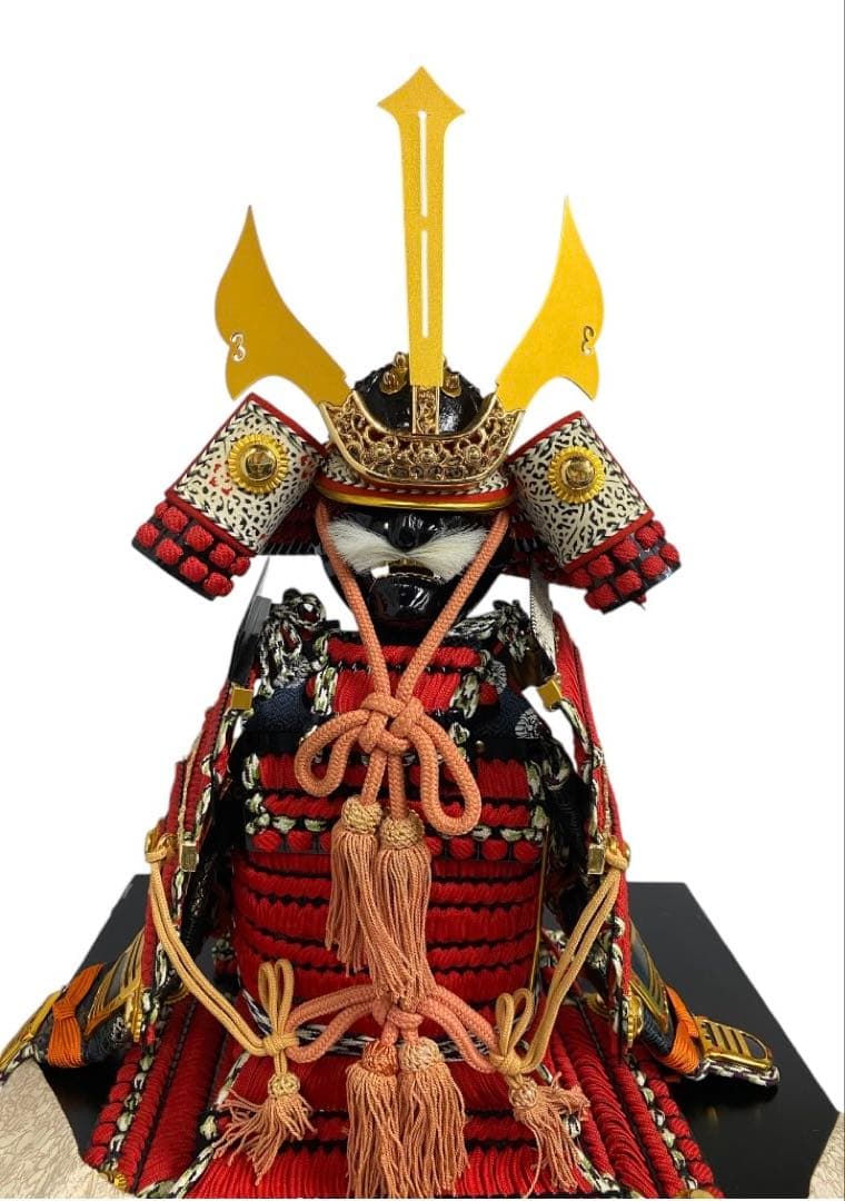 甲冑師 力石甲人作 鎌倉時代　赤糸威大鎧　収納箱付き　五月人形　25ア314