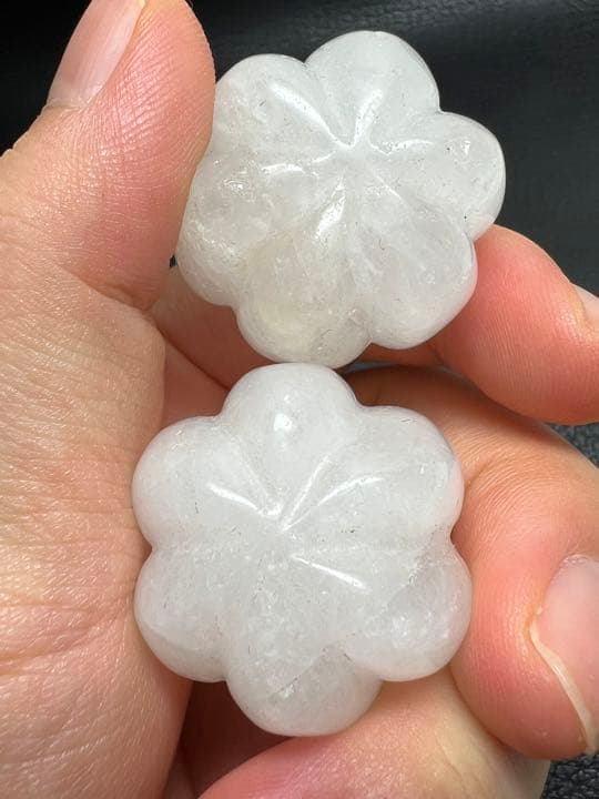 1210166  1セット限り　ローズクォーツ水晶かぼちゃ南瓜4個　29ミリ