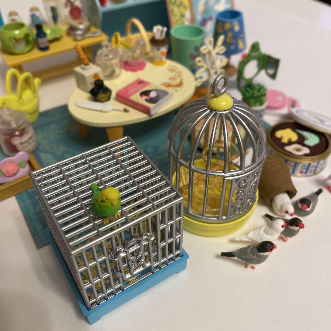 リーメント ぷちサンプル ミニチュア○鳥のいる生活&インコ籠付き