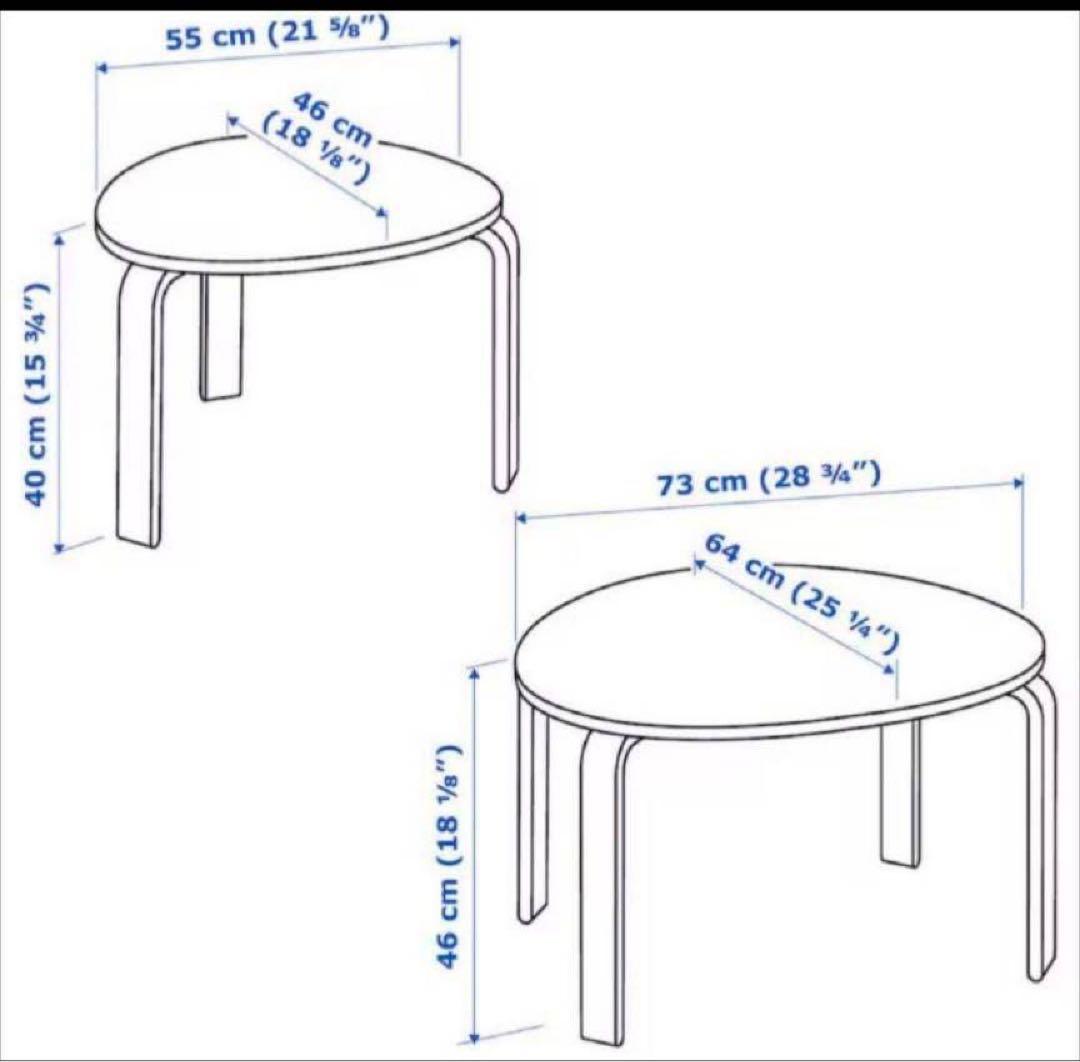 ■送料込■IKEA スヴァルスタ ネストテーブル ローテーブル机デスク 木製家具