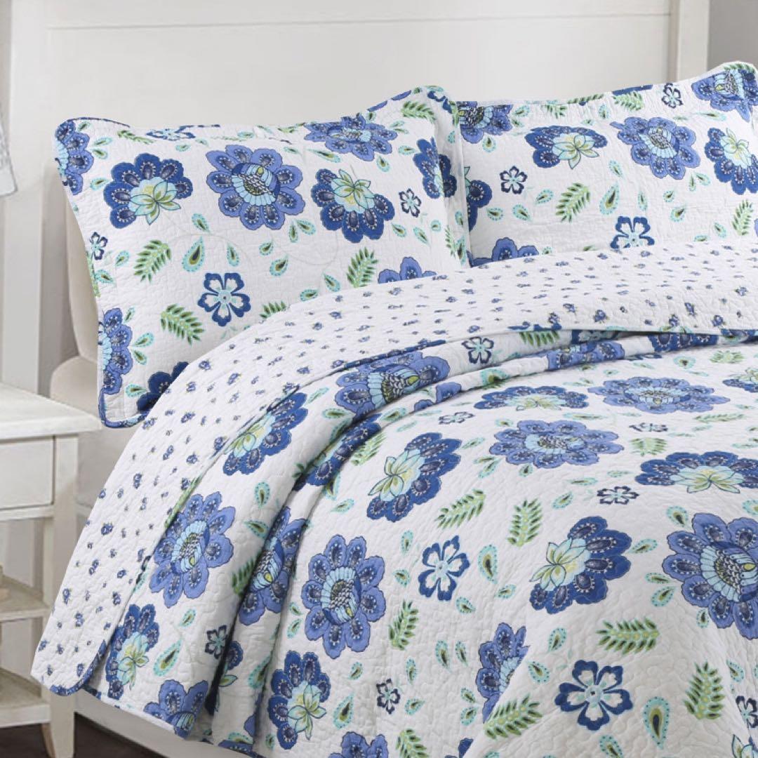 キルトベッドカバー3点セット綿マルチカバー キルティング 804