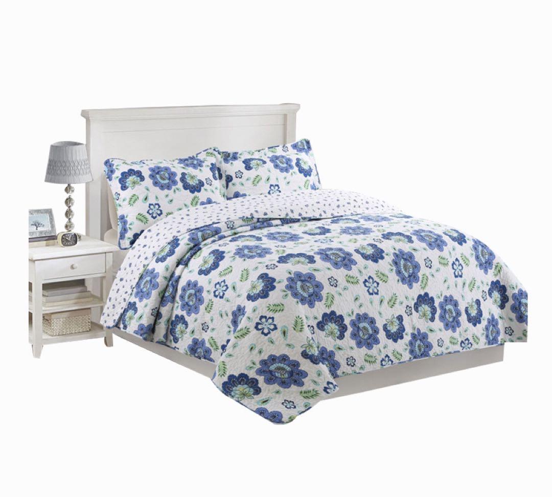 キルトベッドカバー3点セット綿マルチカバー キルティング 804