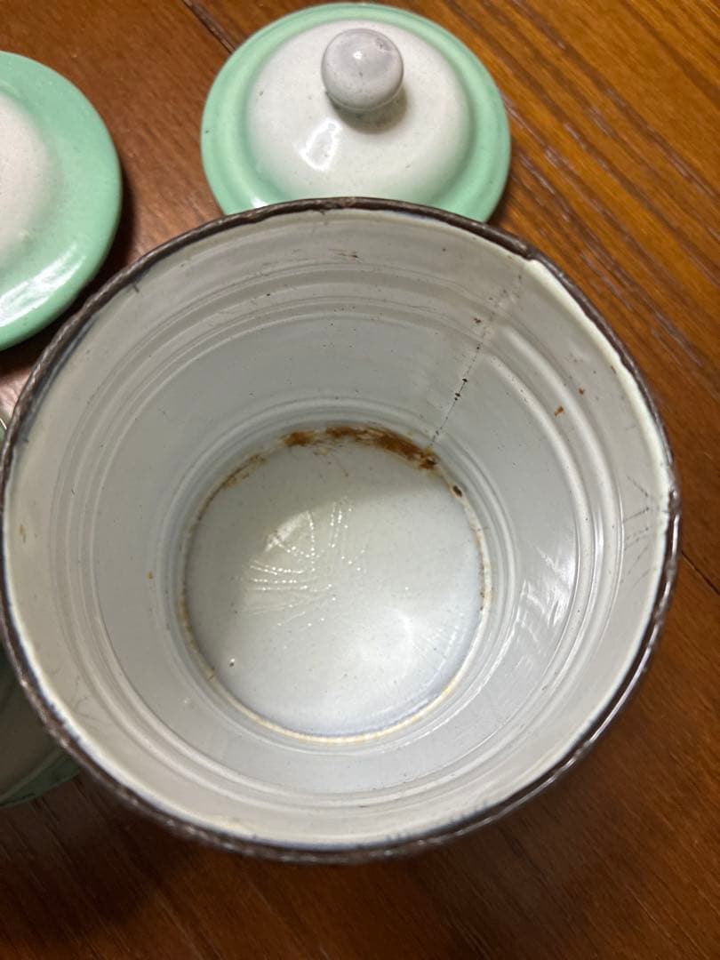 フランスアンティーク ホーローキャニスター 3点セット （1920〜30年代頃）