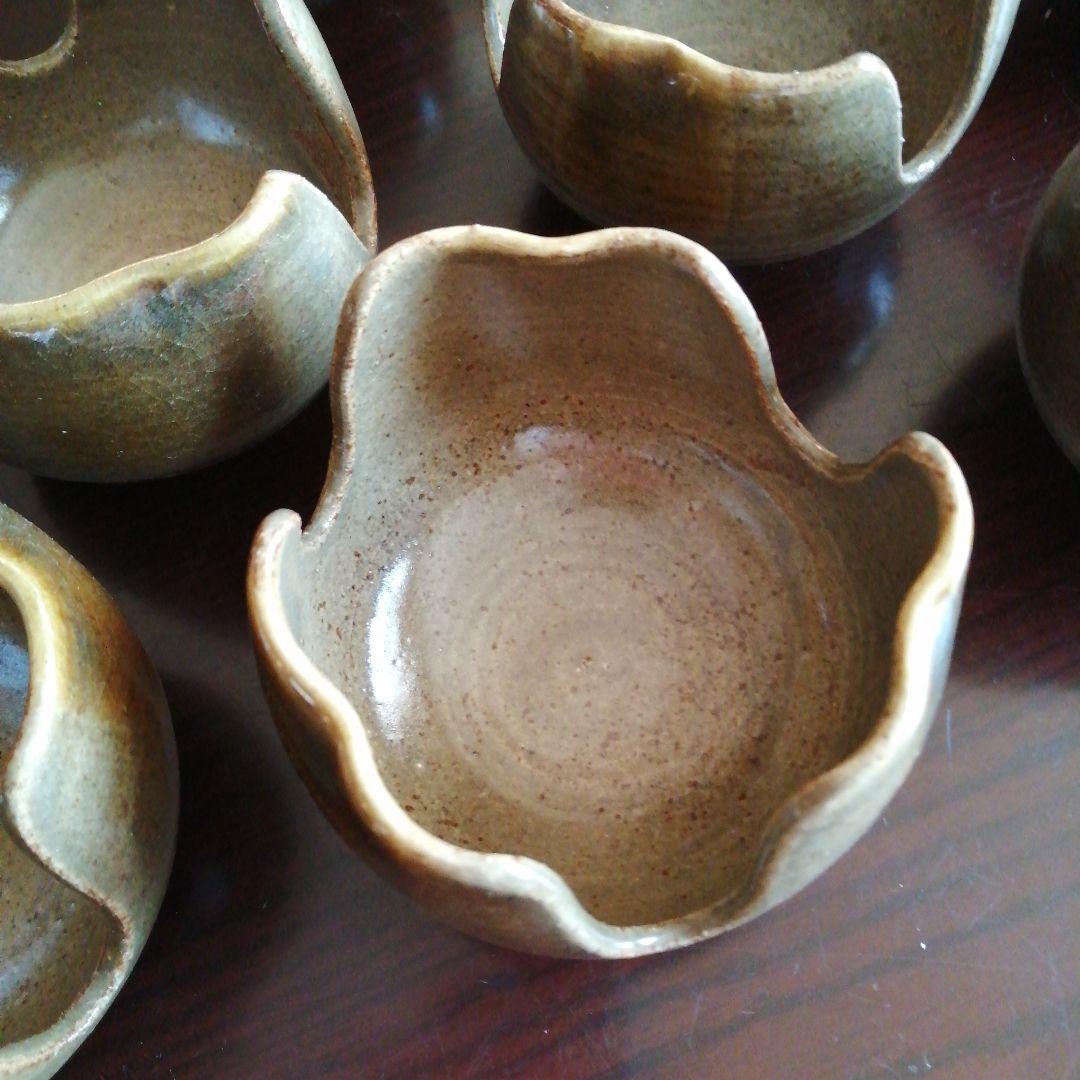 信楽焼　勝尾青龍洞　流釉割山椒向付　10客　10.5cm