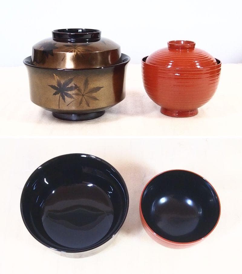 高級・極美品】輪島塗 漆光堂 金地 絵変わり蒔絵 煮物椀 5客 雑煮椀