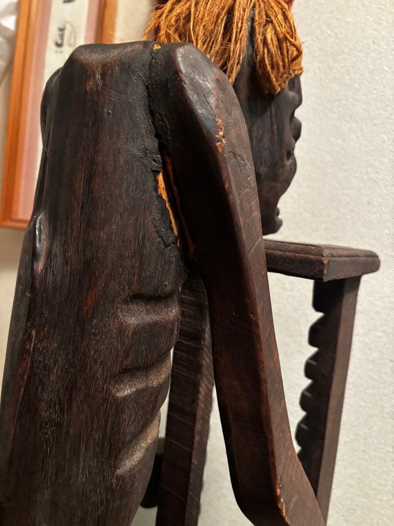 バリ島 木彫り 特大CDラック２個セット 人物モチーフ アジアン