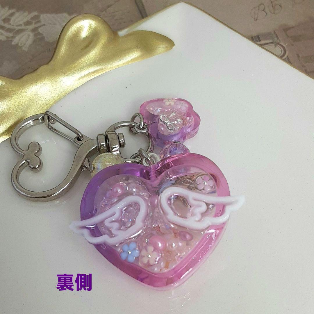 #154　ゆめかわ＊ミニチュアユニコーン＊天使の羽根＊シャカシャカキーホルダー