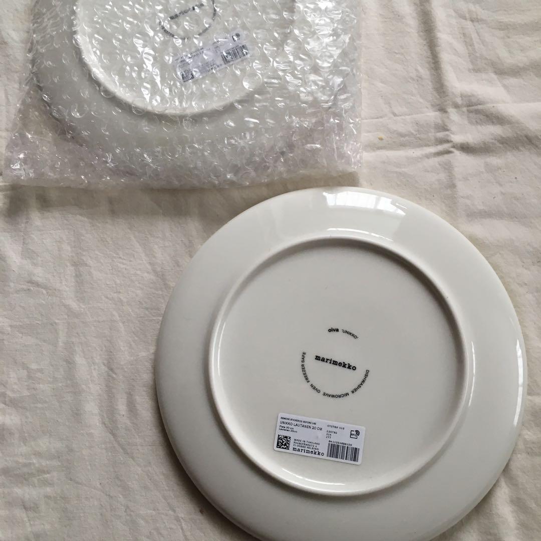 マリメッコ　新品未使用　ウニッコプレート　ブルーグレー