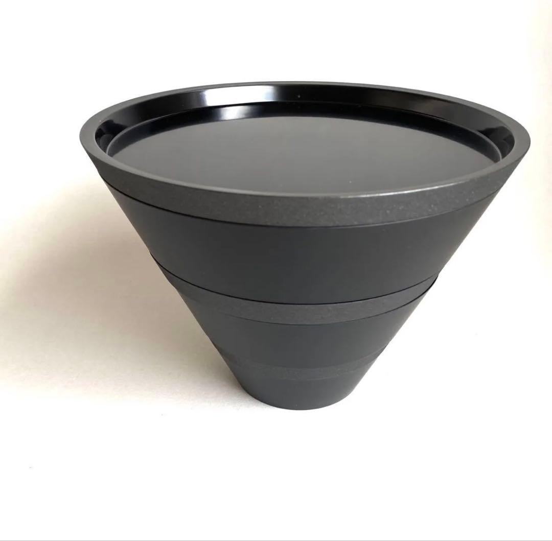 稀少品　皿と鉢の三段重　漆　ブラック　パーティー　デザイン　デザインアワード受賞