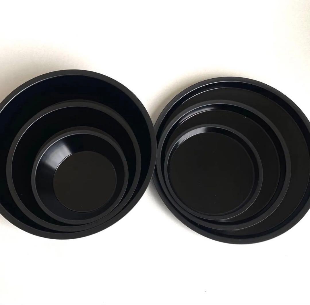 稀少品　皿と鉢の三段重　漆　ブラック　パーティー　デザイン　デザインアワード受賞