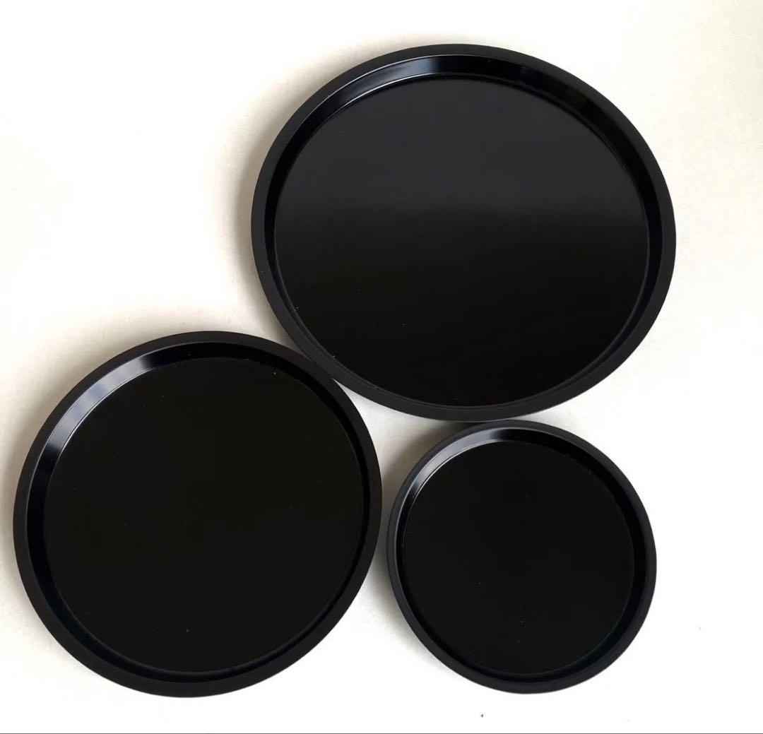 稀少品　皿と鉢の三段重　漆　ブラック　パーティー　デザイン　デザインアワード受賞