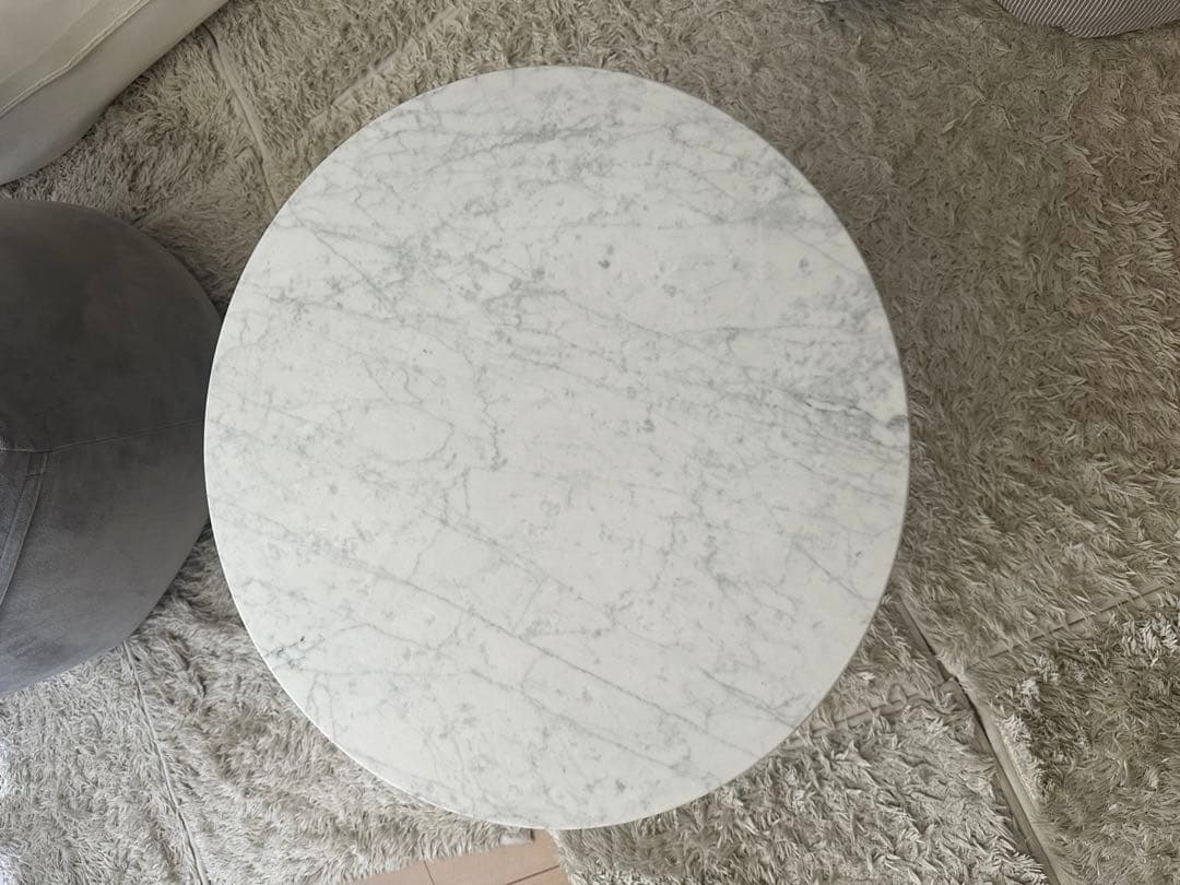 【れい】センターテーブル　大塚家具「7111」天然石 ホワイトカラーラ